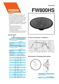 Notice FOSTEX FW800HS Caisson de basses