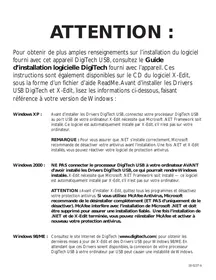 DIGITECH USB INSTALL WARNING - Clé USB