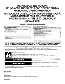 BAUKNECHT RMC275 PVS  - INSTALLATION INSTRUCTION - Four micro-ondes encastrable