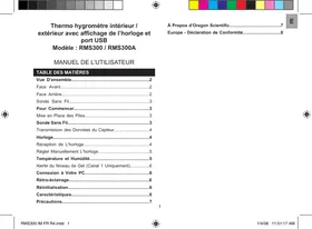 Notice OREGON RMS300A Thermo-hygromètre