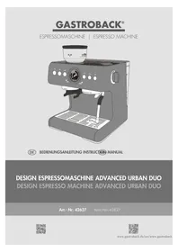 Manual Gastroback DESIGN ESPRESSO ADVANCED URBAN DUO 42627 Coffee machine
