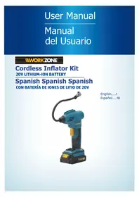 20V Li-Ion Cordless Power Inflator PT160601 Workzone