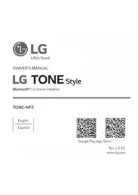 Нұсқаулық LG TONE STYLE TONE-NP3 құлаққап