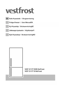 Manual VESTFROST VICF 21177 DOD NOFROST Refrigerator