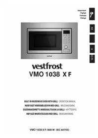 Manual VESTFROST VMO 1038 X F Microwave