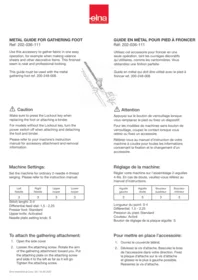 Metal Guide for Gathering Foot ELNA