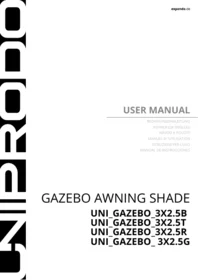 Instrukcja Uniprodo UNI_GAZEBO_ 3X2.5T Pralka