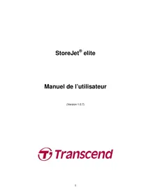 Notice TRANSCEND STOREJET ELITE Disque dur externe