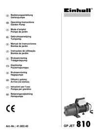 Notice EINHELL GP JET 810 Pompe à eau