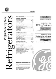 Notice GE PSF26MGSWW Réfrigérateur