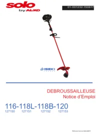 Notice ISEKI 116-118L-118B-120 Débroussailleuse