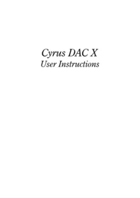 DAC X Cyrus Audio