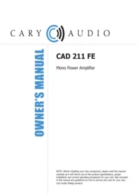 Manual Cary Audio CAD 211FE Audio Amplifier