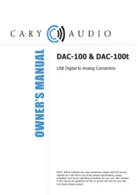 Cary Audio DAC-100 / DAC-100t - Digital to analog converter