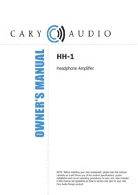 Manual Cary Audio HH 1 Audio Amplifier