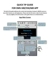 DMS-500 / DMS-550 / DMS-600 (guide rapide app) Cary Audio