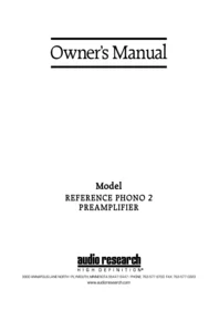 Manual AUDIO RESEARCH ARC REFPHONO2 Audio Amplifier