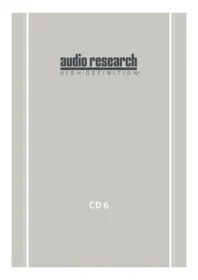 Manual AUDIO RESEARCH CD6 V2O Audio player
