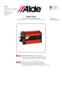 Notice TRUMA OPERATING WATER ALDE FLOW US Chauffage