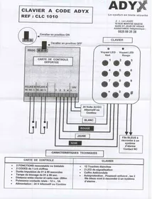 ADYX CLAVIER A CODE CLC-1010 - Contrôle d'accès