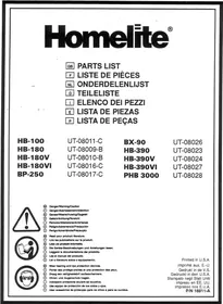 HOMELITE HB-180 - Outil de jardinage