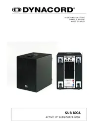 Notice DYNACORD SUB 800A Enceintes de subwoofer amplifiées