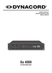 Notice DYNACORD XA 4000 Amplificateur de puissance