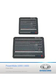 Notice DYNACORD POWERMATE 1000 Table de mixage amplifiée