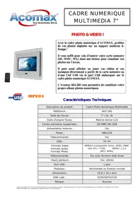 CADRE PHOTO NUMERIQUE MULTIMEDIA ACOMAX
