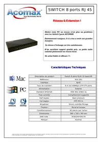 ACOMAX SWITCH 8 PORTS RJ45 - Switch réseau