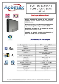 BOÎTIER EXTERNE USB2.0 -3.5POUCES ACOMAX