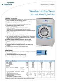 Notice ELECTROLUX LAUNDRY SYSTEMS W4250S Lave-linge industriel