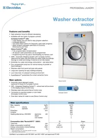 Notice ELECTROLUX LAUNDRY SYSTEMS W4300H Lave-linge industriel