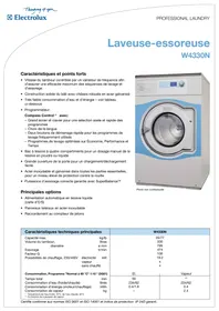 Notice ELECTROLUX LAUNDRY SYSTEMS W4330N Lave-linge industriel
