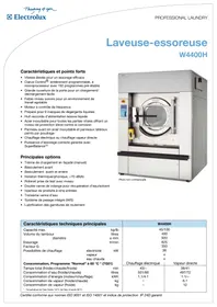 Notice ELECTROLUX LAUNDRY SYSTEMS W4400H Lave-linge industriel