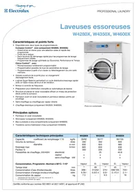 W4600X ELECTROLUX LAUNDRY SYSTEMS