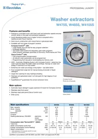 W475S ELECTROLUX LAUNDRY SYSTEMS