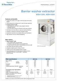 Notice ELECTROLUX LAUNDRY SYSTEMS WB4180H Lave-linge
