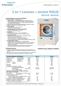 Notice ELECTROLUX LAUNDRY SYSTEMS WD4240 Lave-linge