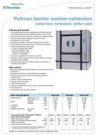 Notice ELECTROLUX LAUNDRY SYSTEMS WPB4700H Appareil électroménager