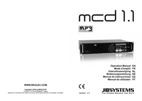 Manual BEGLEC MCD 1.1 Reproductor de audio profesional