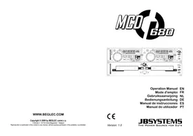 Manual BEGLEC MCD 680 Equipo de audio para DJ