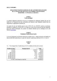Notice FRANCAISE DES JEUX LETE DE LA CHANCE Jeux de hasard