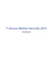 Notice F-SECURE MOBILE SECURITY 2010 FOR ANDROID Sécurité mobile