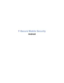 MOBILE SECURITY 6 FOR ANDROID F-SECURE