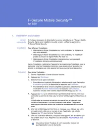 MOBILE SECURITY FOR S60 F-SECURE