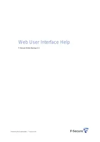 ONLINE BACKUP 2.1 F-SECURE