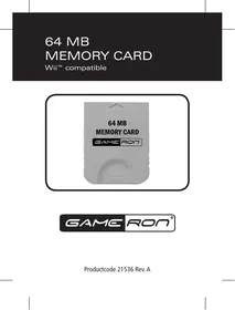 Notice AWG 64 MB MEMORY CARD FOR WII Accessoire de console de jeu