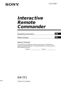 SONY RMT-TX100D - Remote control