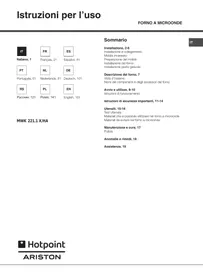 HOTPOINT MWHA 222.1 - Forno micro-ondas